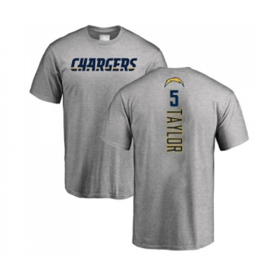 Football Los Angeles Chargers #5 Tyrod Taylor Ash Backer T-Shirt - Jersey