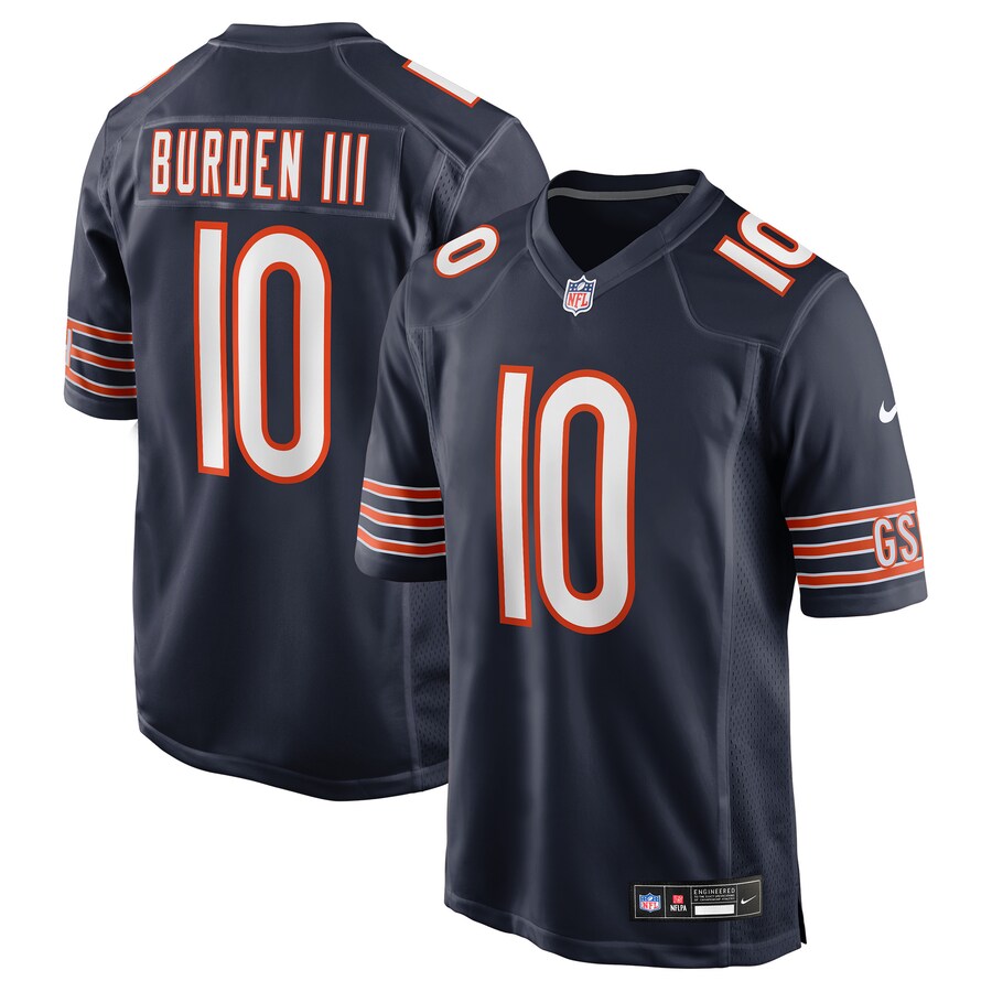 Men's Chicago Bears Luther Burden III Nike Navy Team Game Jersey - Jersey
