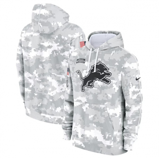 Men's Detroit Lions 2024 Arctic Camo Salute To Service Club Fleece Pullover Hoodie - Jersey