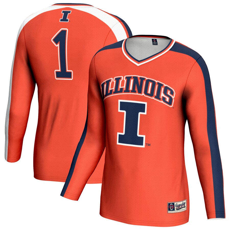 Youth GameDay Greats Orange Illinois Fighting Illini #1 Lightweight Volleyball Fashion Jersey - Jersey