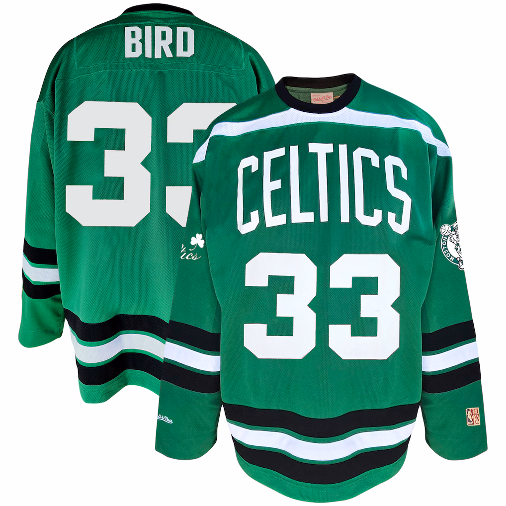 Men's Boston Celtics Larry Bird Mitchell & Ness Kelly Green Big & Tall NBA Hockey Jersey - Jersey