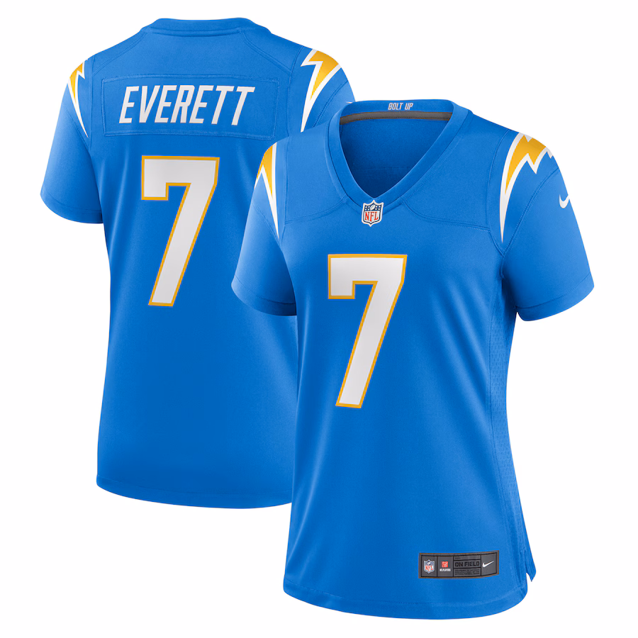 Women's Los Angeles Chargers Gerald Everett Nike Powder Blue Player Game Jersey - Jersey