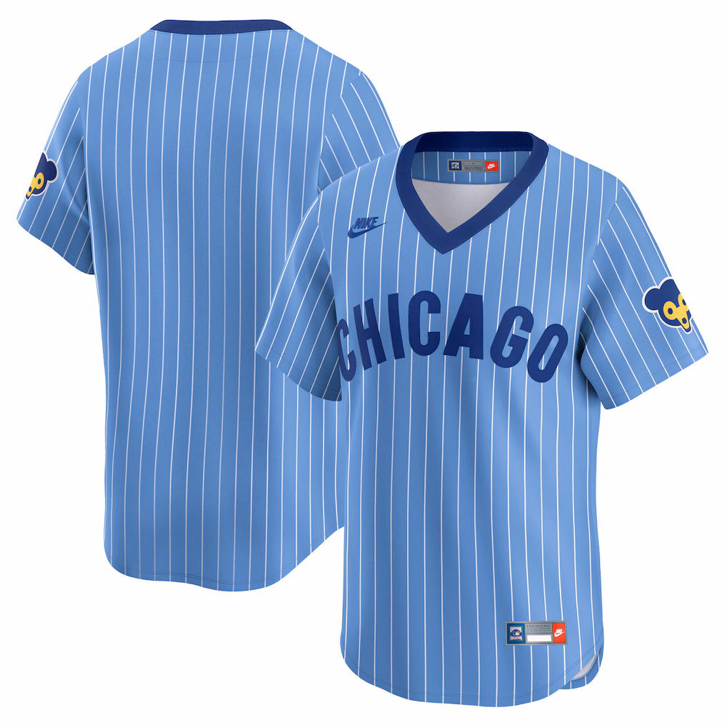 Men's Chicago Cubs Nike Light Blue Cooperstown Collection Limited Jersey - Jersey