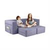 Wanan Kids Couch with Two Ottoman, Toddler Couch Sofa for Kids, Modular Kids Sofa Couch with Washable Covers, Play Couch Foldable Loveseat, Kids Fold Out Couch Lounger (Gray)