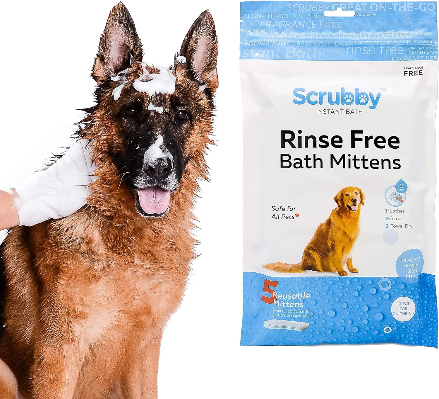 ScrubbyPet No-Rinse Pet Wipes