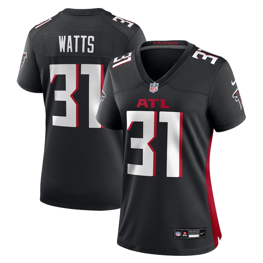 Women's Atlanta Falcons Xavier Watts Nike Black Team Game Jersey - Jersey