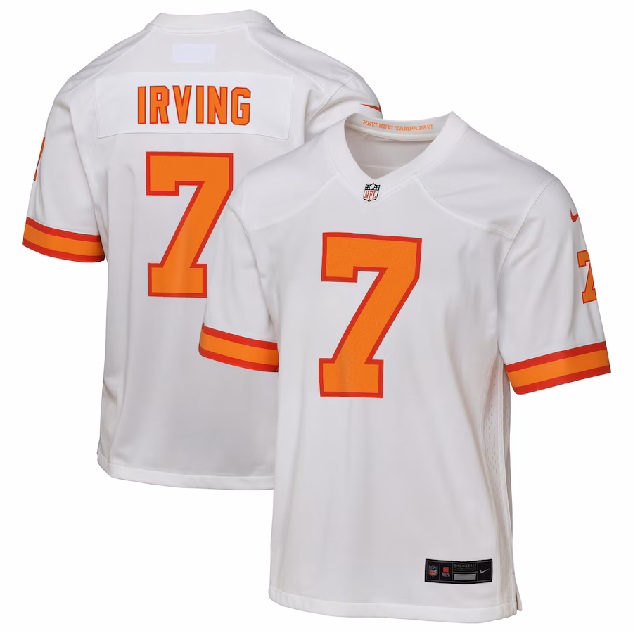 Youth '76 Tampa Bay Buccaneers Bucky Irving White Game Jersey - Jersey