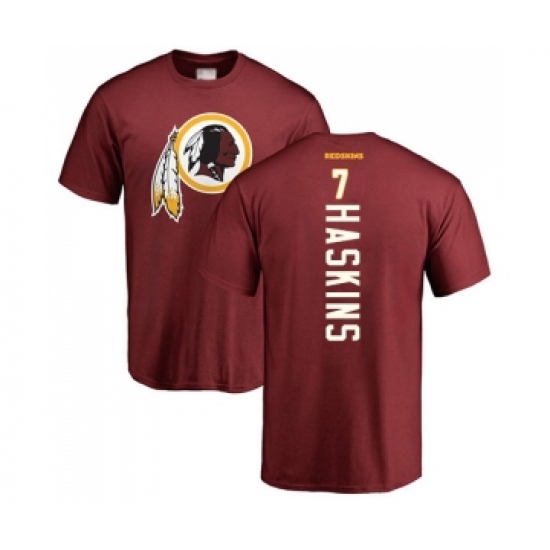 Football Washington Redskins #7 Dwayne Haskins Maroon Backer T-Shirt - Jersey
