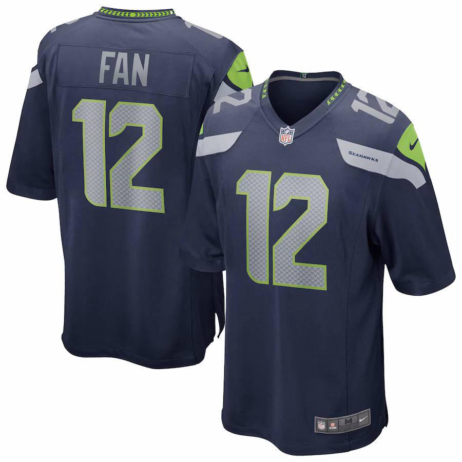 Men's Seattle Seahawks 12s Nike  College Navy Team Game Jersey - Jersey