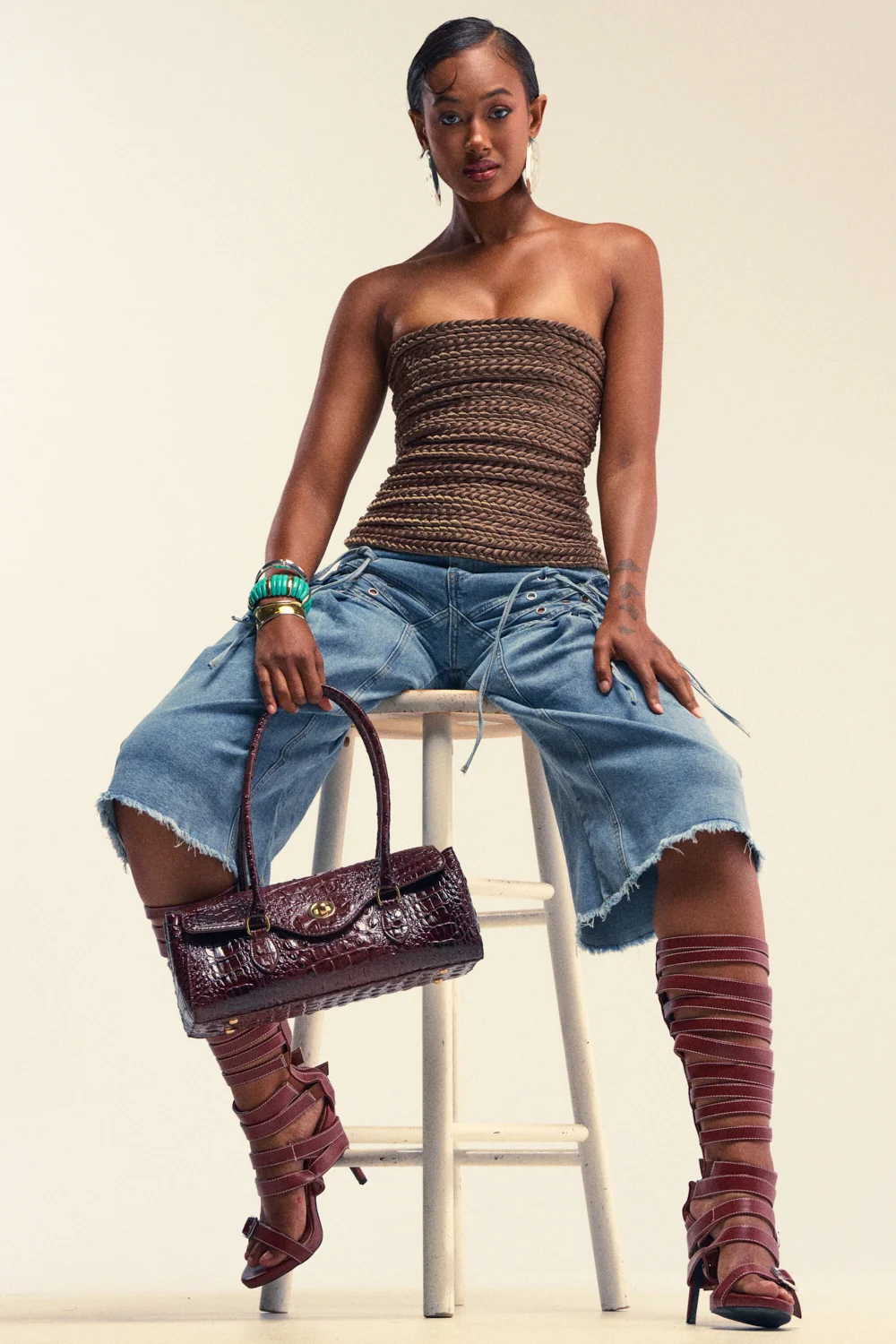 BABY GIRL DENIM GAUCHO SHORT - Akira Wear
