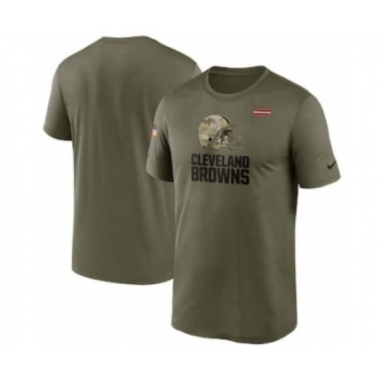 Men's Cleveland Browns Football Olive 2021 Salute To Service Legend Performance T-Shirt - Jersey