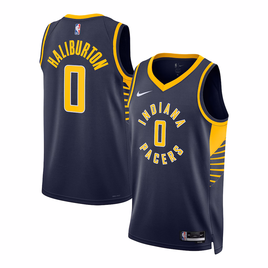 Unisex Indiana Pacers Tyrese Haliburton Nike Navy Swingman Jersey - Icon Edition - Jersey