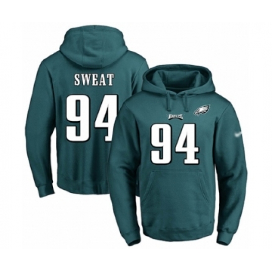 Football Men's Philadelphia Eagles #94 Josh Sweat Green Name & Number Pullover Hoodie - Jersey