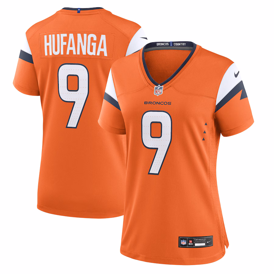 Women's Denver Broncos Talanoa Hufanga Nike  Orange Team Game Jersey - Jersey