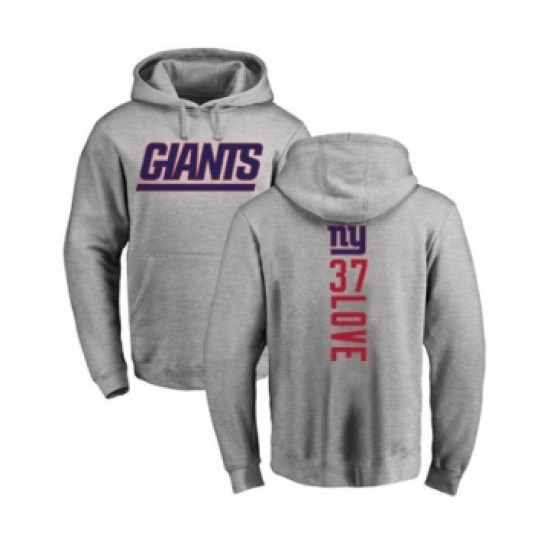 Football New York Giants #37 Julian Love Ash Backer Pullover Hoodie - Jersey