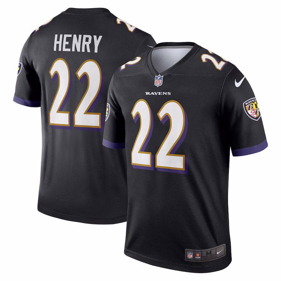 Men's Baltimore Ravens Derrick Henry Nike Black Alternate Legend Jersey - Jersey