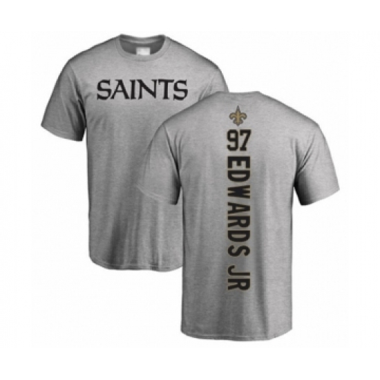 Football New Orleans Saints #97 Mario Edwards Jr Ash Backer T-Shirt - Jersey
