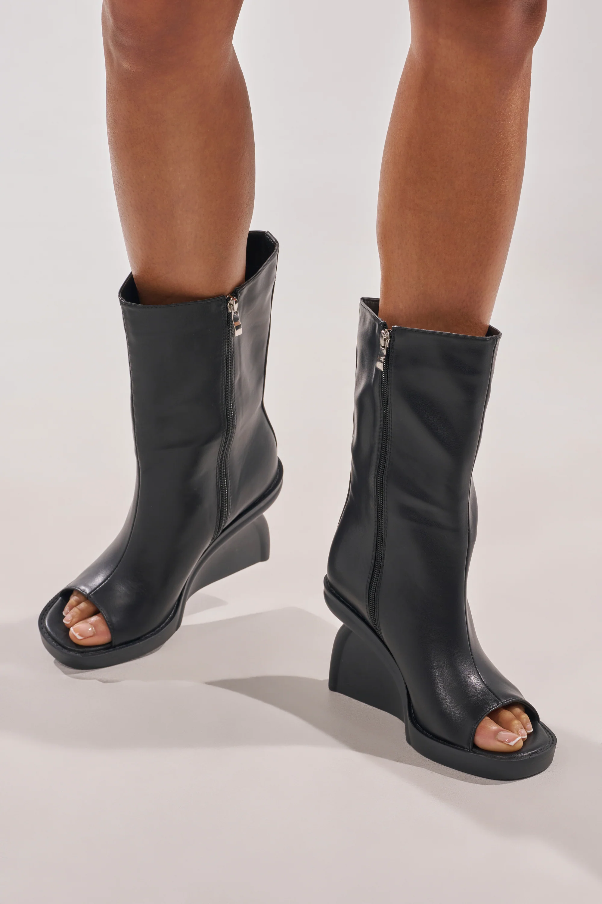 AZALEA WANG NOLIA BLACK NOVELTY WEDGE BOOTIE - Akira Wear