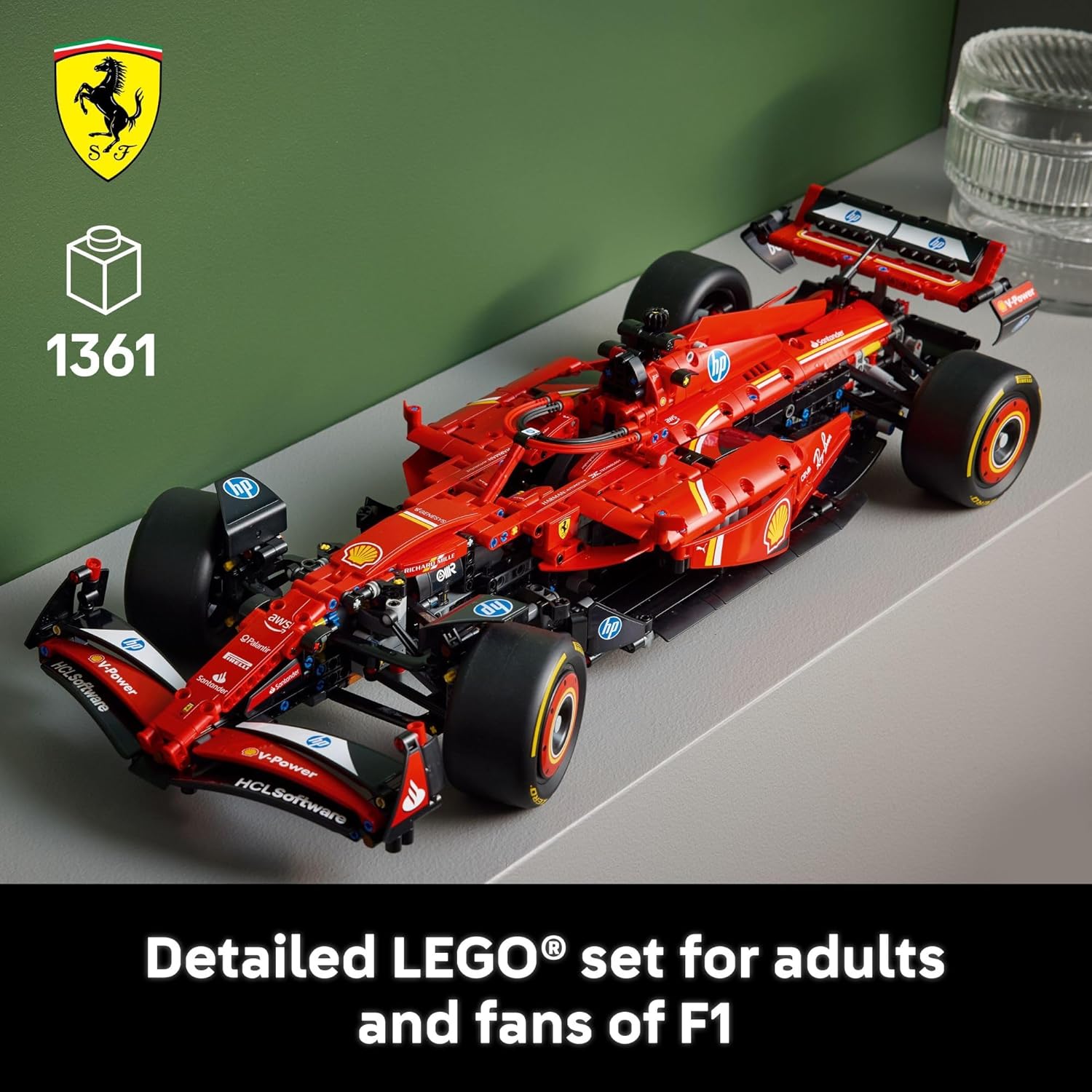 LEGO Technic Ferrari SF-24 F1 Model Car Kit - Building Set for Adults, Ages 18+ with Realistic Features - Ferrari DIY Craft for Display - Gift Idea for F1 Fans - 42207