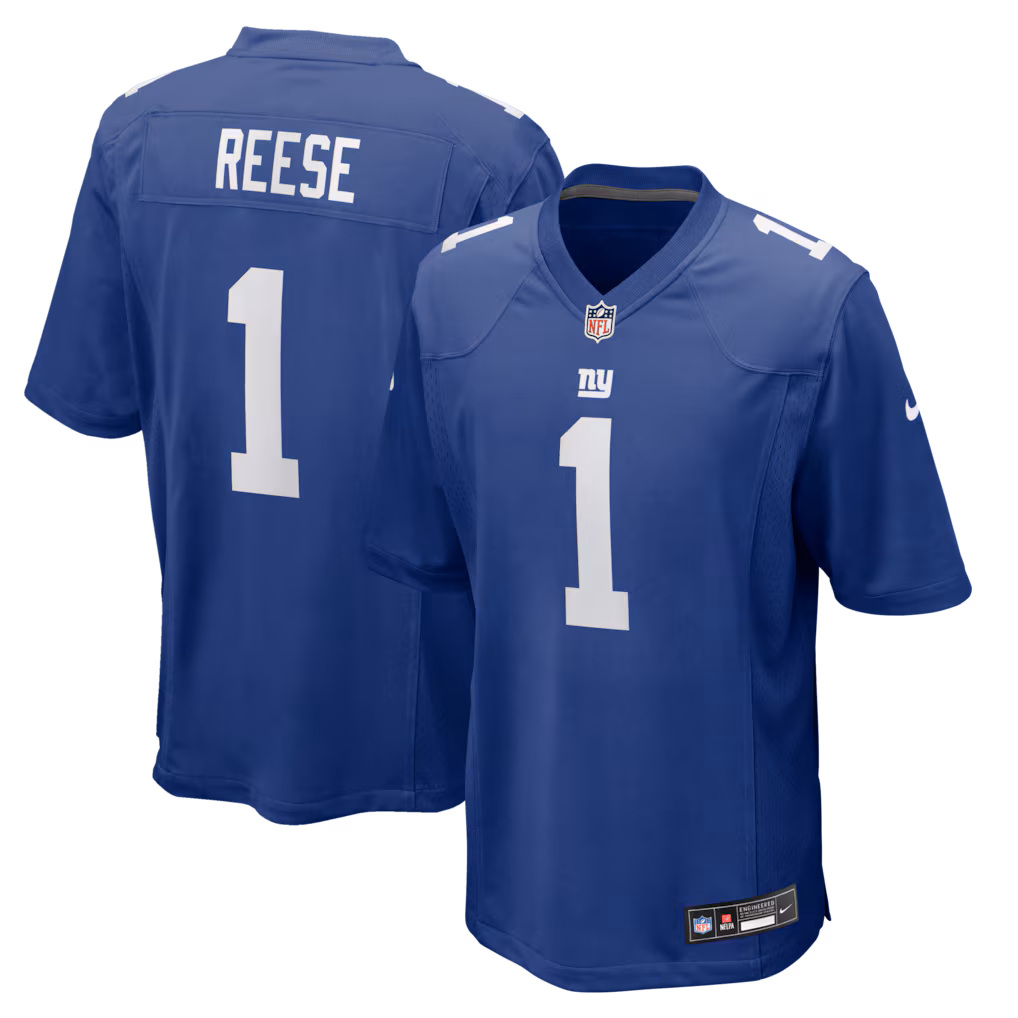 Men's New York Giants Arvell Reese Nike Royal 2026 NFL Draft First Round Pick No. 5 Team Game Jersey - Jersey