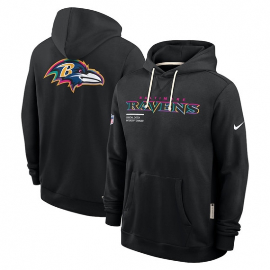 Men's Baltimore Ravens Black 2025 Crucial Catch Dri-FIT Hoodie - Jersey
