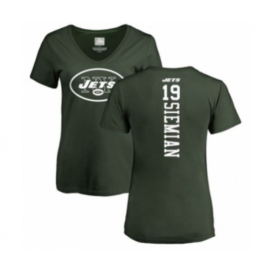 Football Women's New York Jets #19 Trevor Siemian Green Backer T-Shirt - Jersey