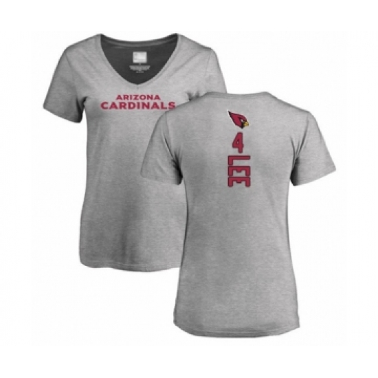 Football Women's Arizona Cardinals #4 Andy Lee Ash Backer V-Neck T-Shirt - Jersey