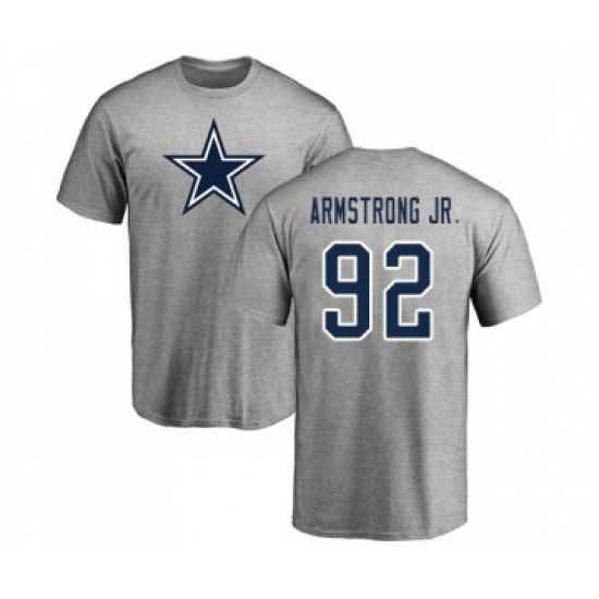 Football Dallas Cowboys #92 Dorance Armstrong Jr. Ash Name & Number Logo T-Shirt - Jersey