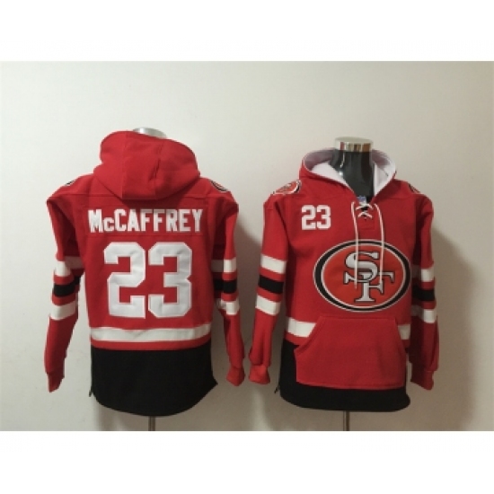 Men's San Francisco 49ers #23 Christian McCaffrey Red Black Ageless Must-Have Lace-Up Pullover Hoodie - Jersey