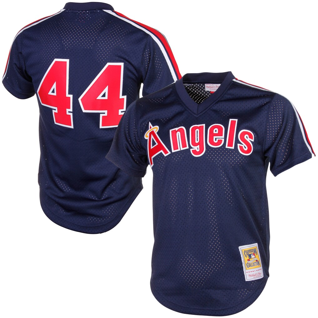 Men's California Angels Reggie Jackson Mitchell & Ness Navy Authentic Batting Practice Jersey - Jersey