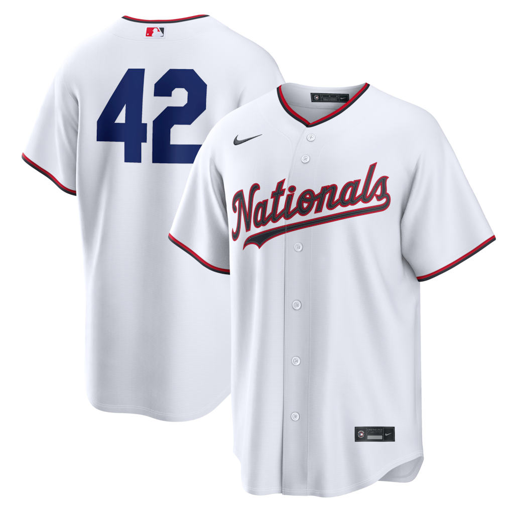 Men's Washington Nationals Nike White Home 2026 Jackie Robinson Day Replica Jersey - Jersey