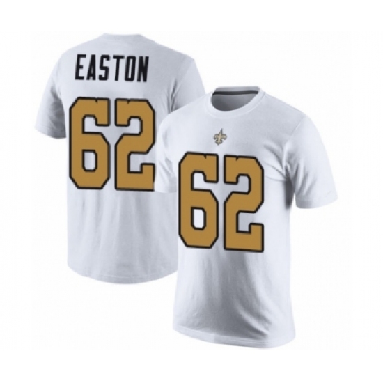 Football New Orleans Saints #62 Nick Easton White Rush Pride Name & Number T-Shirt - Jersey