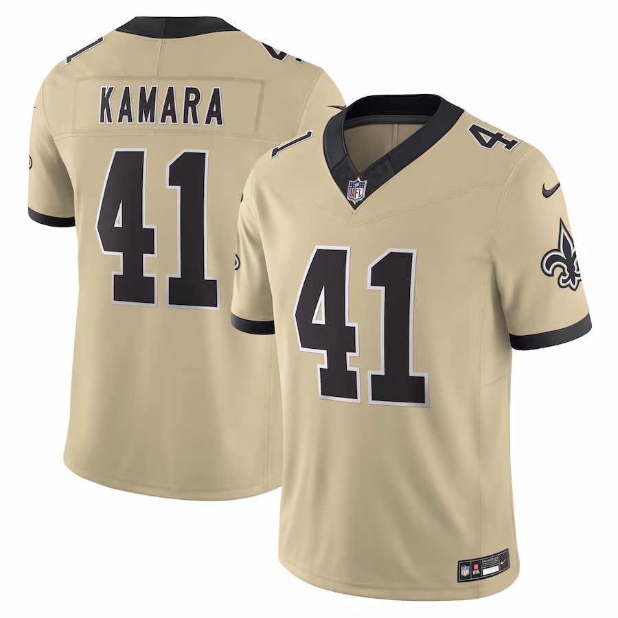 Men's New Orleans Saints Alvin Kamara Nike Gold Alternate Gameday Golds Alternate Vapor F.U.S.E. Limited Jersey - Jersey