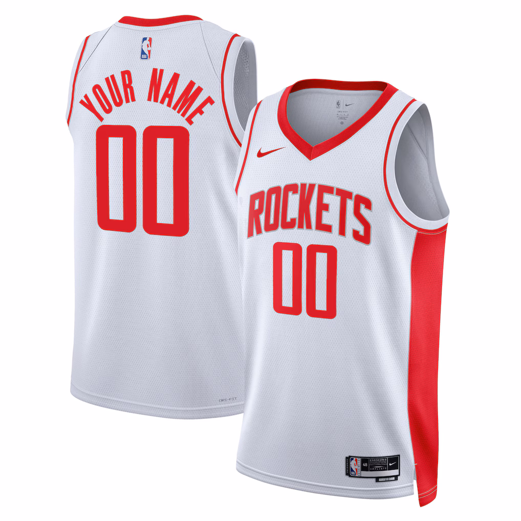 Unisex Houston Rockets Nike White Swingman Custom Jersey - Association Edition - Jersey