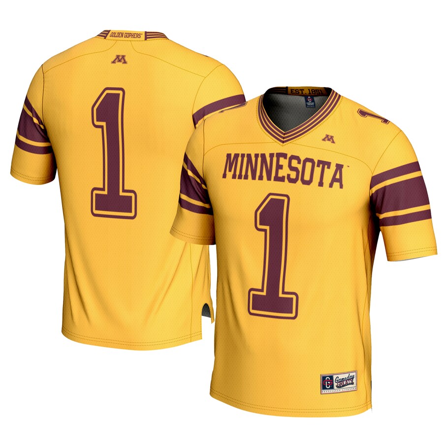 Men's GameDay Greats #1 Gold Minnesota Golden Gophers  Football Jersey Minnesota Golden Gophers - Jersey
