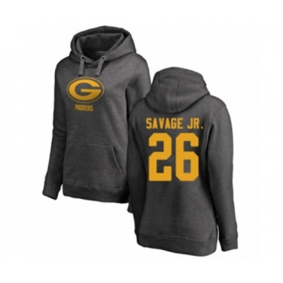Football Women's Green Bay Packers #26 Darnell Savage Jr. Ash One Color Pullover Hoodie - Jersey