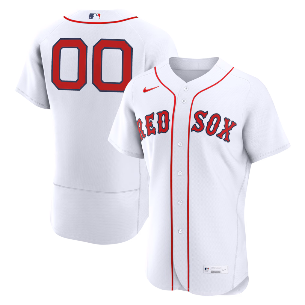 Men's Boston Red Sox Nike White Home Authentic Custom Jersey - Jersey
