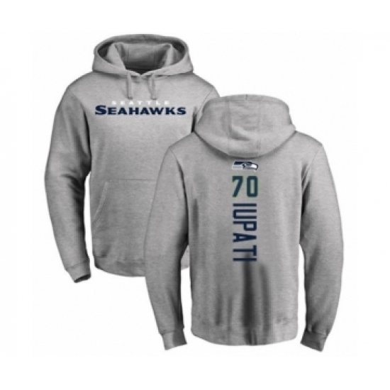 Football Seattle Seahawks #70 Mike Iupati Ash Backer Pullover Hoodie - Jersey