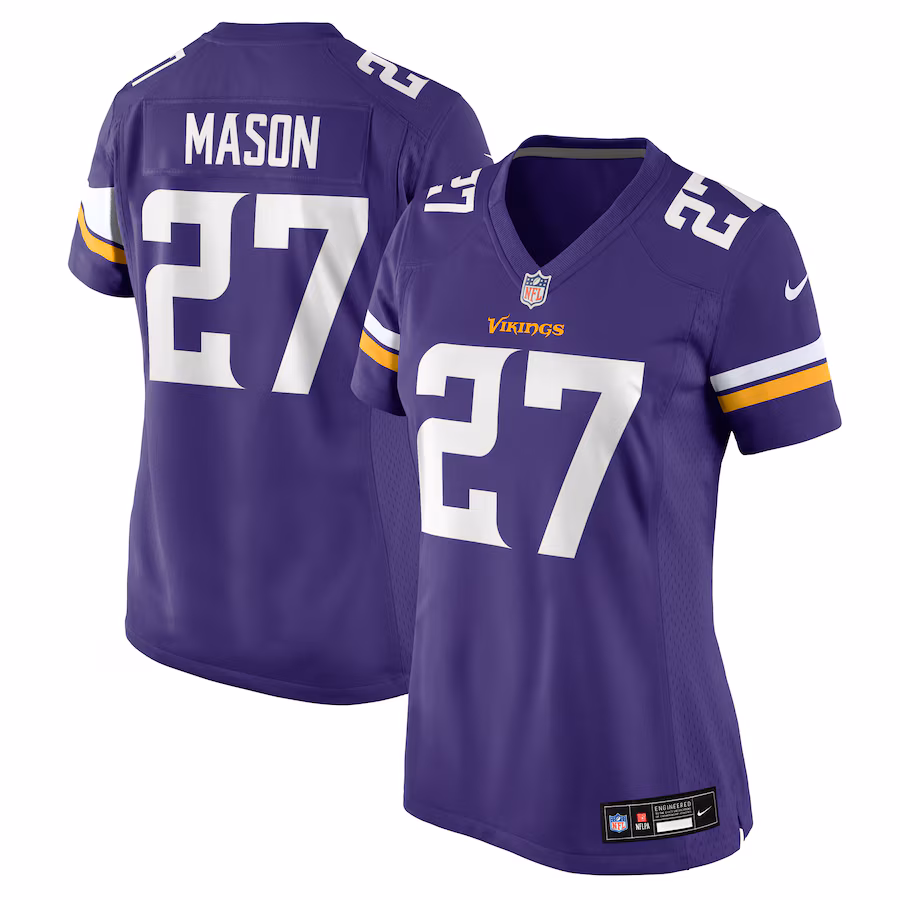 Women's Minnesota Vikings Jordan Mason Nike Purple Team Game Jersey - Jersey