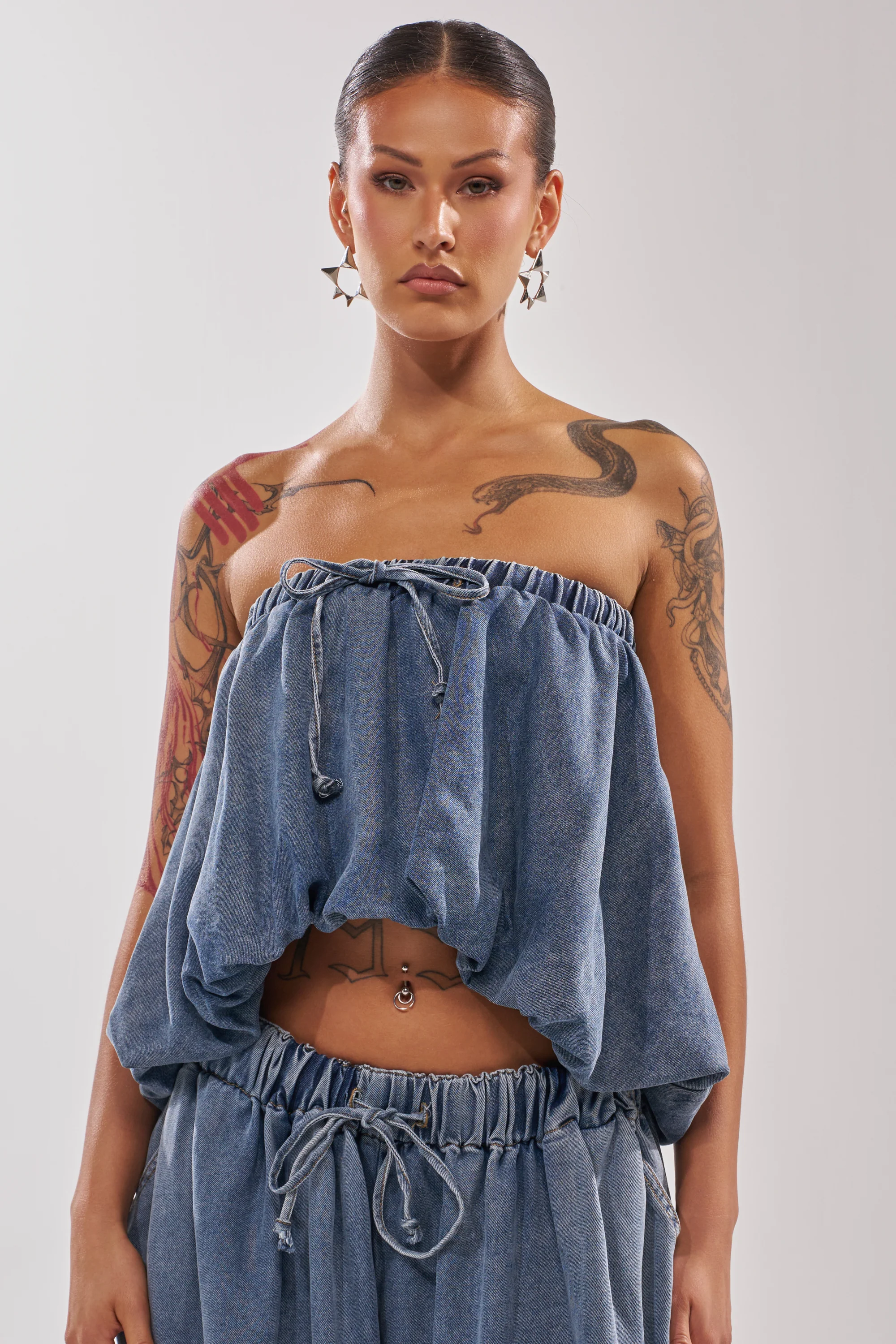 DENIM FOR DAYS TUBE TOP - Akira Wear