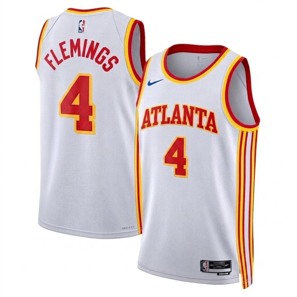 Unisex Atlanta Hawks JOHNSON JR. Nike White Swingman Jersey - Association Edition - Jersey