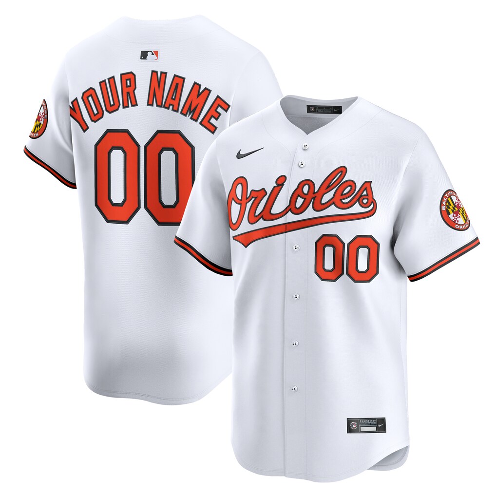 Youth Baltimore Orioles  Nike White Home Custom Limited Jersey - Jersey