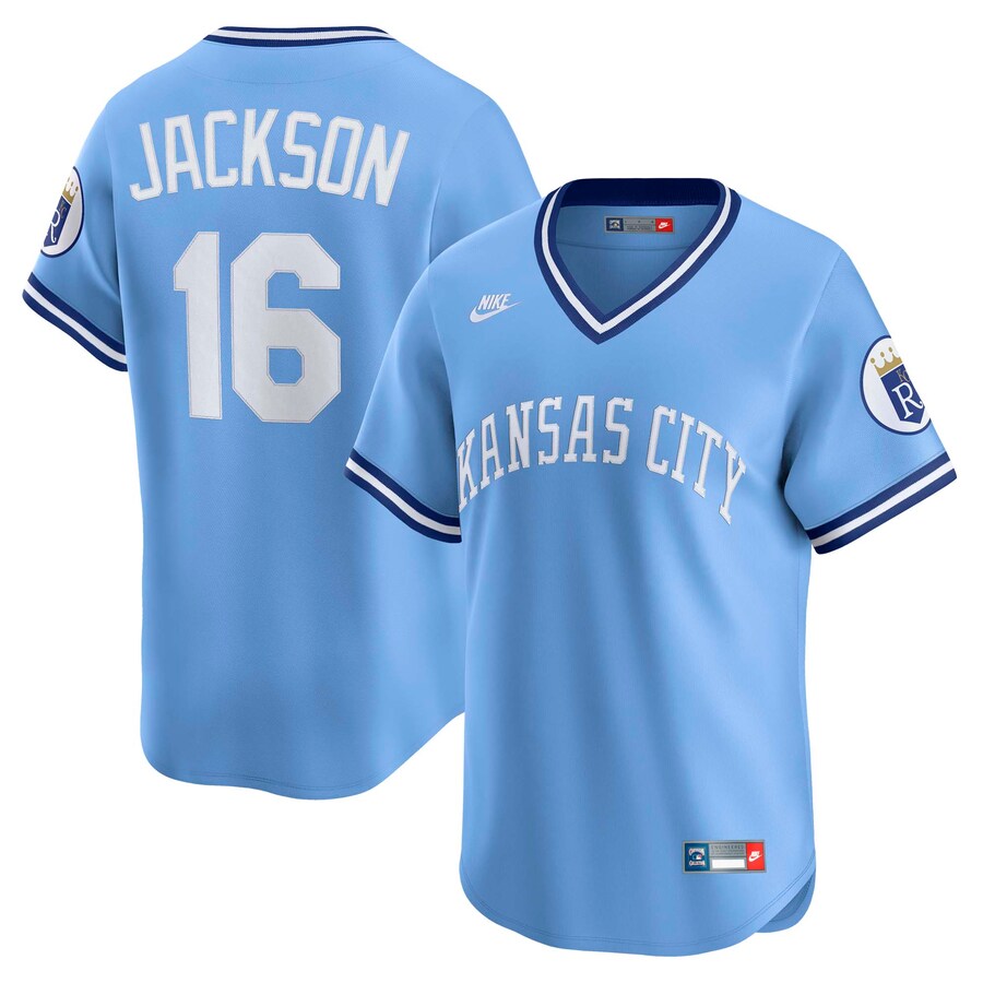 Men's Kansas City Royals Bo Jackson Nike Light Blue Throwback Cooperstown Collection Limited Jersey - Jersey