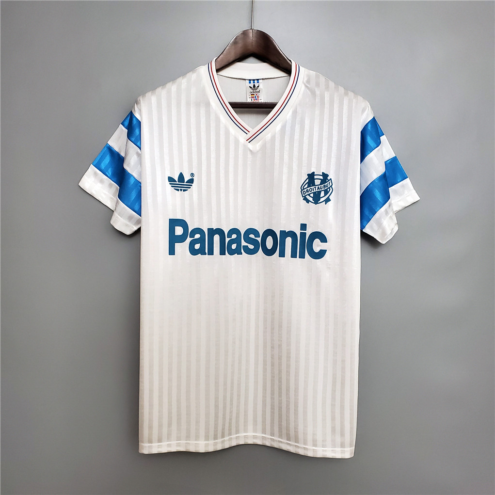 Marseille Retro Soccer Jersey Home Custom Shirt 1989-91 - Jersey