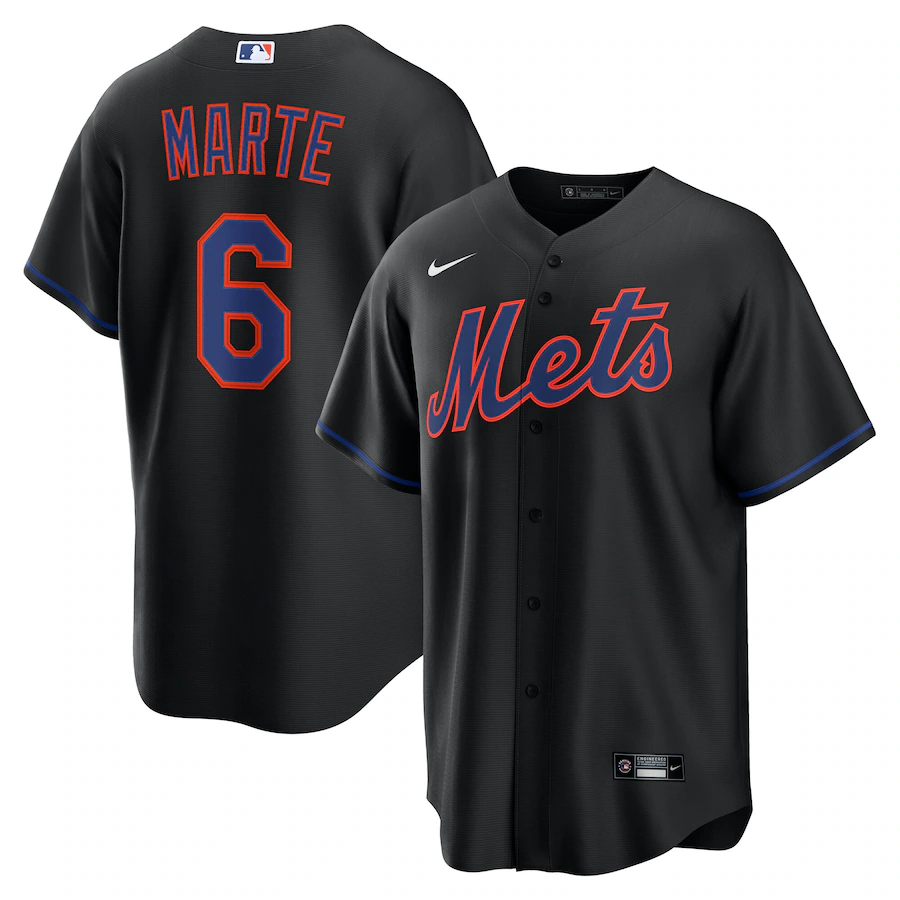 Men's New York Mets Starling Marte Nike Black Alternate Replica 2.0 Player Jersey - Jersey