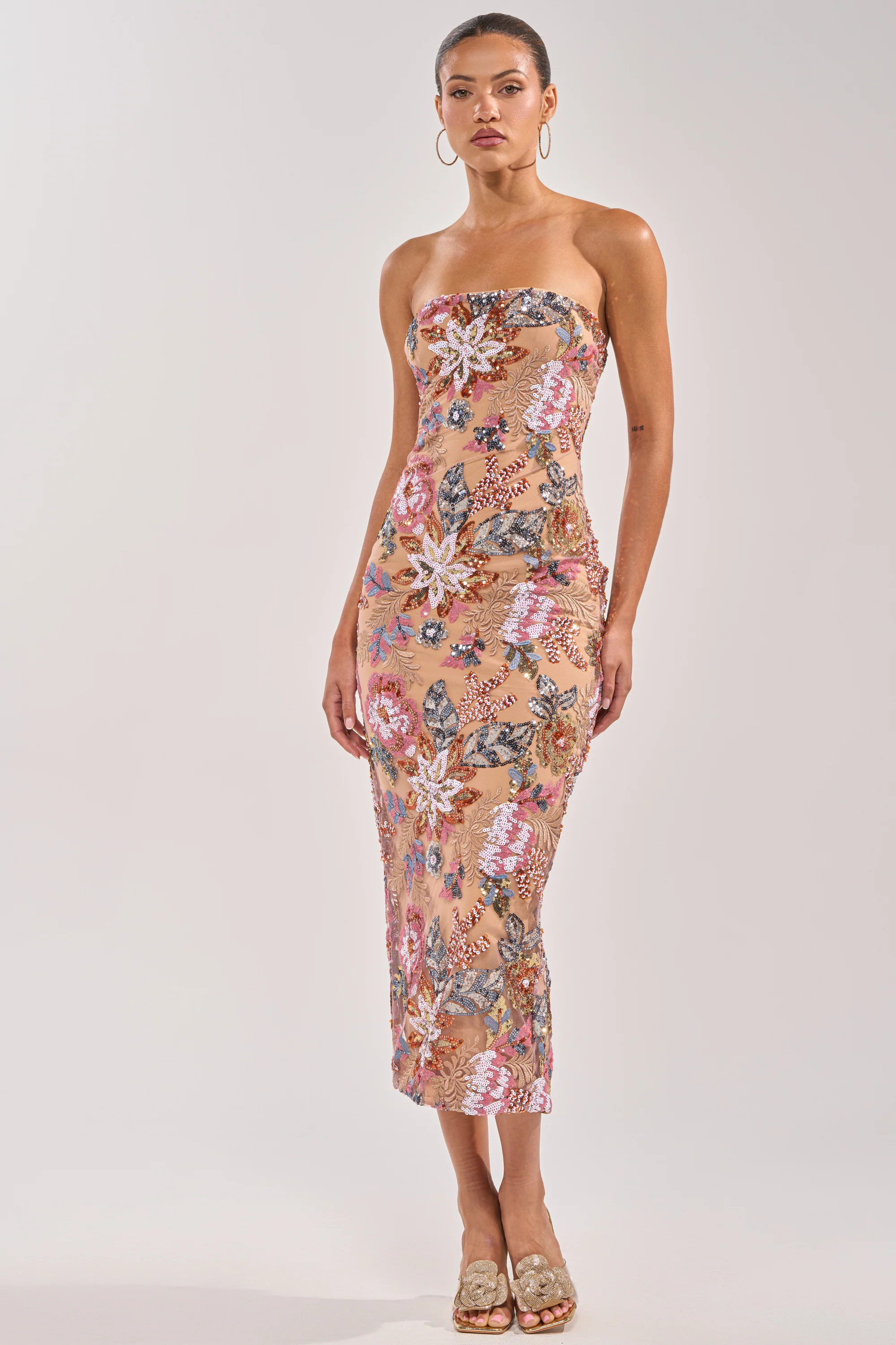 SHOW ME LOVE EMBELLISHED MIDI DRESS - Akira Wear