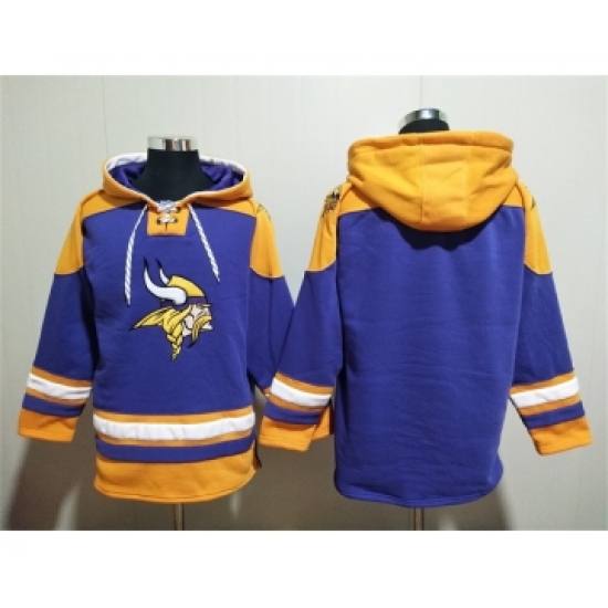 Men's Minnesota Vikings Blank Purple Yellow Ageless Must-Have Lace-Up Pullover Hoodie - Jersey
