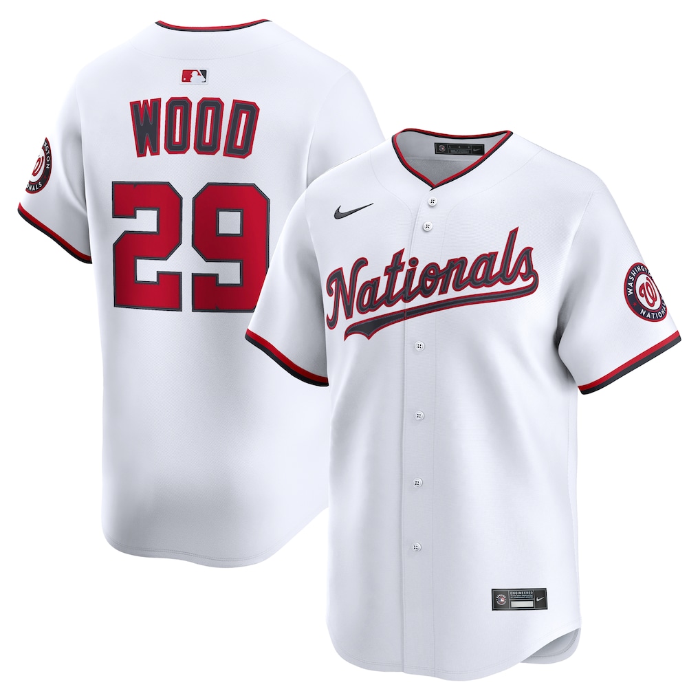 Men's Washington Nationals James Wood Nike White Home Limited Player Jersey - Jersey