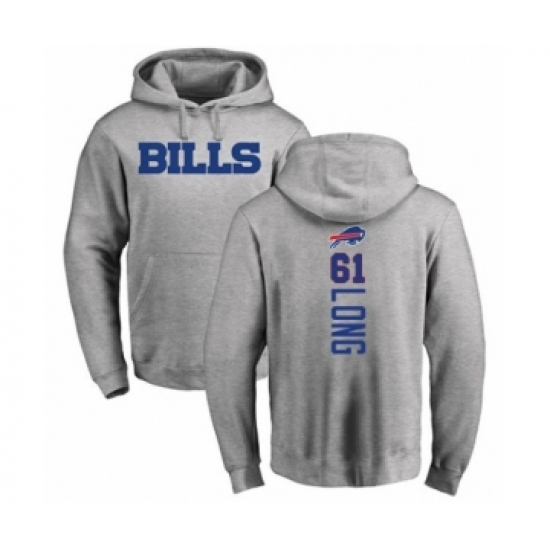 Football Buffalo Bills #61 Spencer Long Ash Backer Pullover Hoodie - Jersey