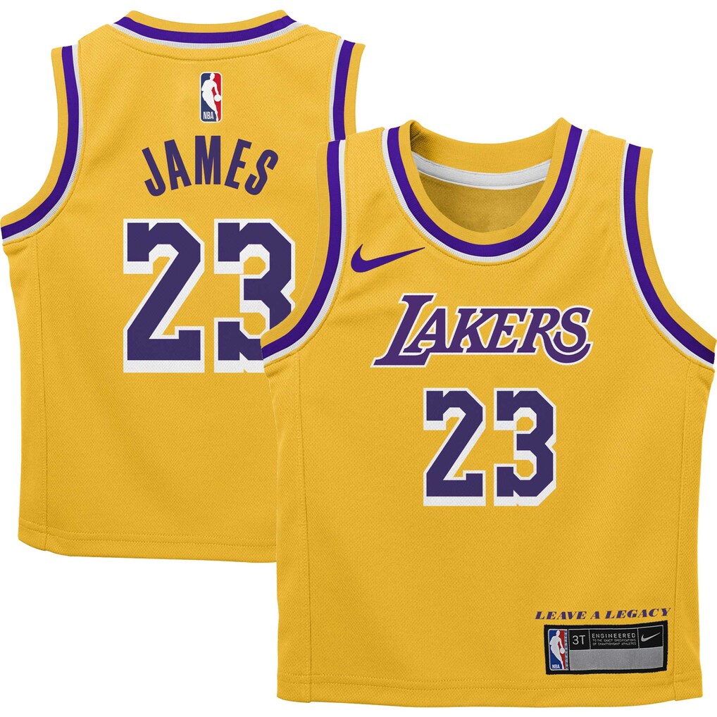 Preschool Los Angeles Lakers LeBron James Nike Gold Dri-FIT Swingman Player Jersey - Icon Edition - Jersey